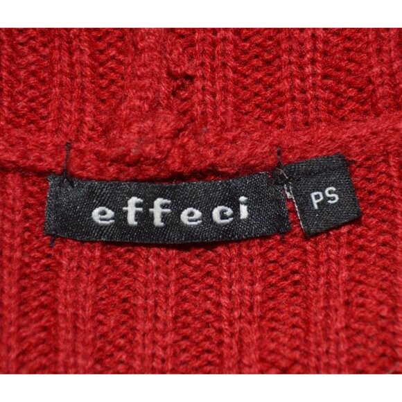 Effeci Ladies Red Double Breasted Hooded Cardigan Sweater Size S PS Cozy - Picture 10 of 12